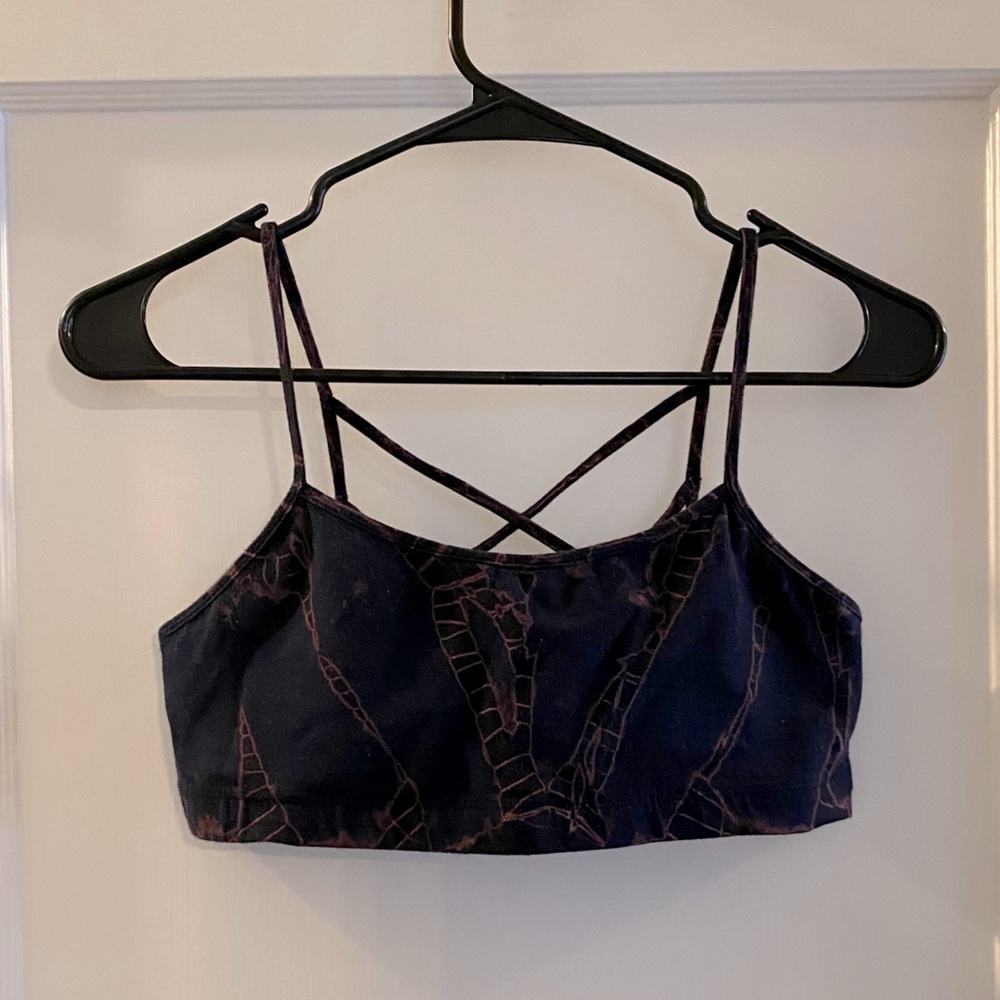 Electric & Rose Tie Dye Strappy Back Sports Bra